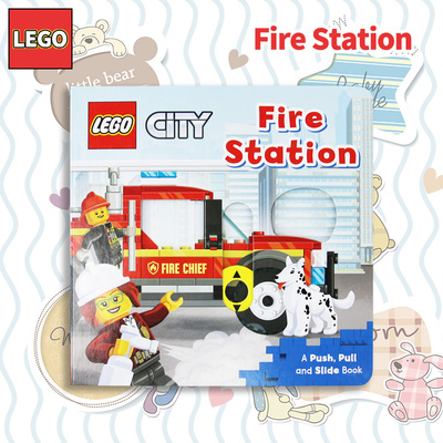 现货乐高消防站推拉滑梯书