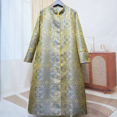 新中式国风古韵提花女装风衣外套2025年秋季新款中长款外搭