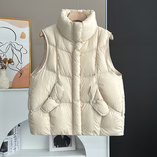 羽绒马甲女短款 宽松立领加厚保暖外穿羽绒服背心马夹 2025秋冬新款