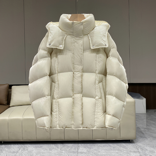 短款羽绒服女2025冬季新款韩版宽松加厚连帽保暖90白鸭绒泡芙外套