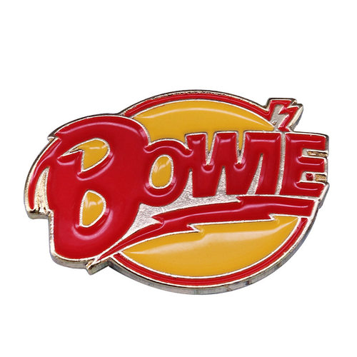 David Bowie 大卫鲍伊闪电标金属徽章 摇滚歌手胸针配饰