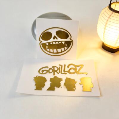【2张】Gorillaz 街头顽童乐队周边金属贴纸金色手机壳电脑平板