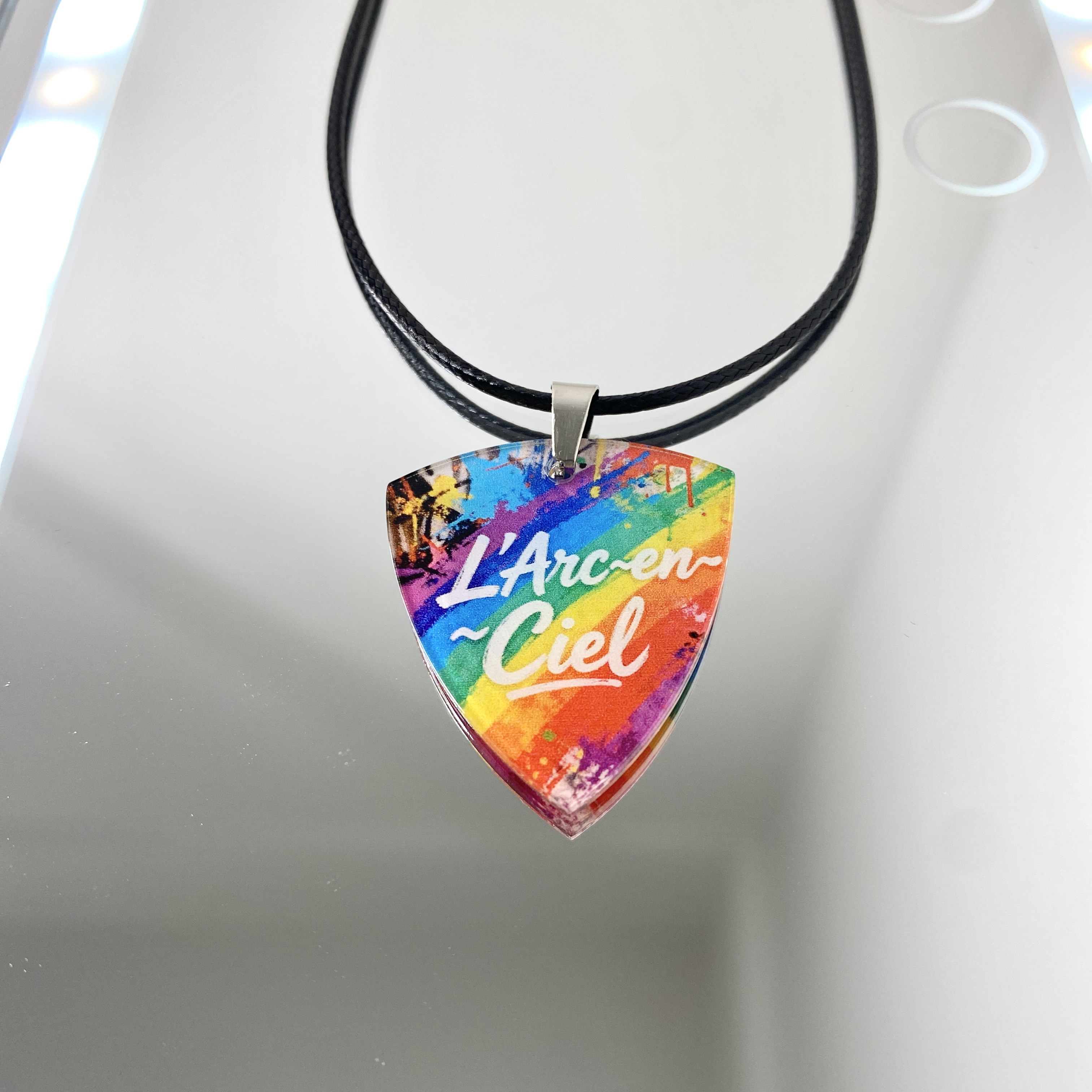 l'arc en ciel彩虹乐队周边吉他拨片项链配饰专辑日本摇滚钥匙扣