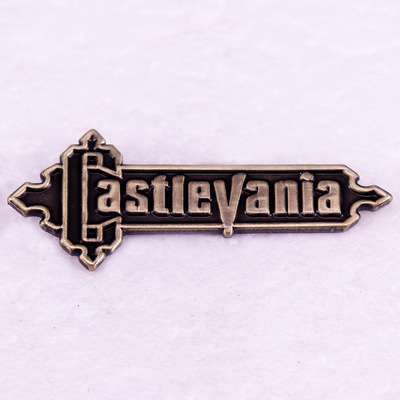 Castlevania 恶魔城复古logo 经典游戏金属徽章胸针配饰 Pins