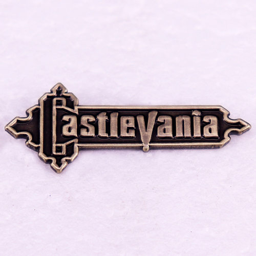Castlevania 恶魔城复古logo 经典游戏金属徽章胸针配饰 Pins