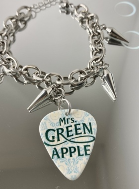 【可弹奏 可拆卸】Mrs Green Apple乐队周边吉他拨片手链钛钢铆钉