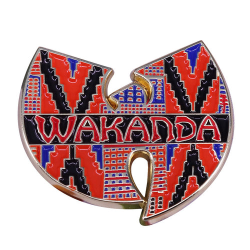Wu-Tang Clan 武当派 Wakanda 联名金属徽章 嘻哈乐队胸针配饰