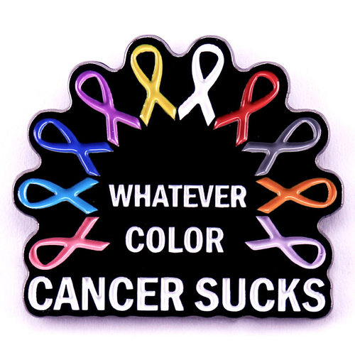 Whatever Color Cancer Sucks Awareness Ribbon Pin胸针徽章别针