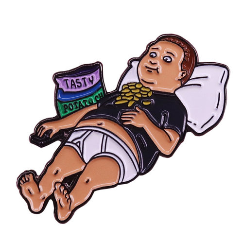 Bobby Hill 鲍比希尔躺卧休闲形象 金属徽章胸针配饰 Pins