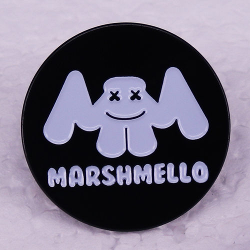 Marshmello 棉花糖 DJ 电音卡通头像音乐金属徽章胸针配饰 Pins