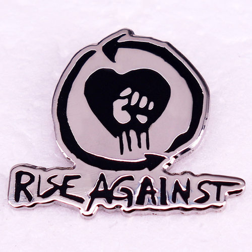 美国硬核朋克乐队 Rise Against珐琅别针胸针摇滚金属徽章Pins