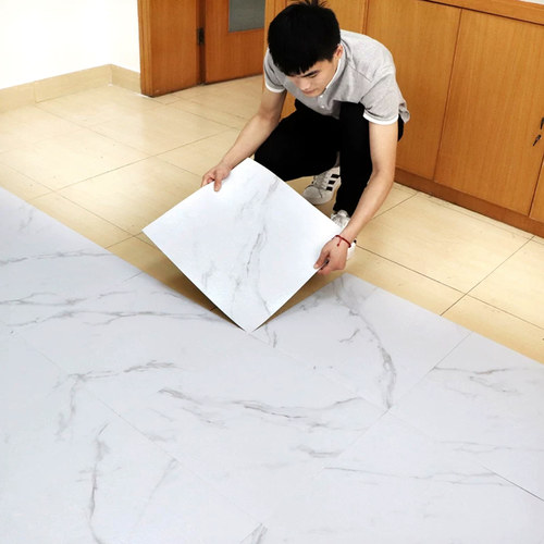 5㎡pvc地板贴自粘地板革加厚耐磨防水石塑地板垫水泥地直接铺地贴 - 封面