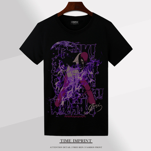 2024新款街霸 K DASH 八神庵 T恤动漫定制痛衣青少年衣服二次元装
