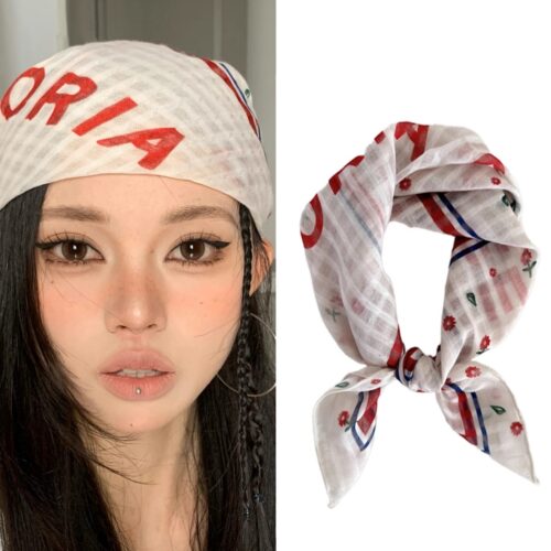 美式y2k千禧辣妹包头头巾女多功能丝巾个性潮流嘻哈领巾方巾发带