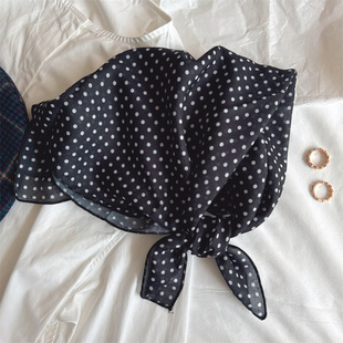 自留软乎乎方巾碎花波点棉麻领巾装饰头巾文艺复古小清新ins腰花