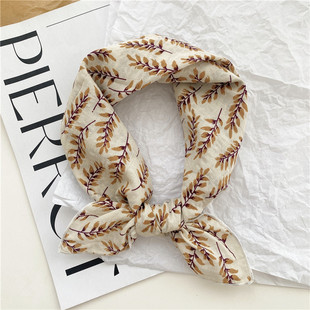 韩版春夏季百搭碎花方巾新棉小清女小小清装饰小围巾小领巾小丝巾