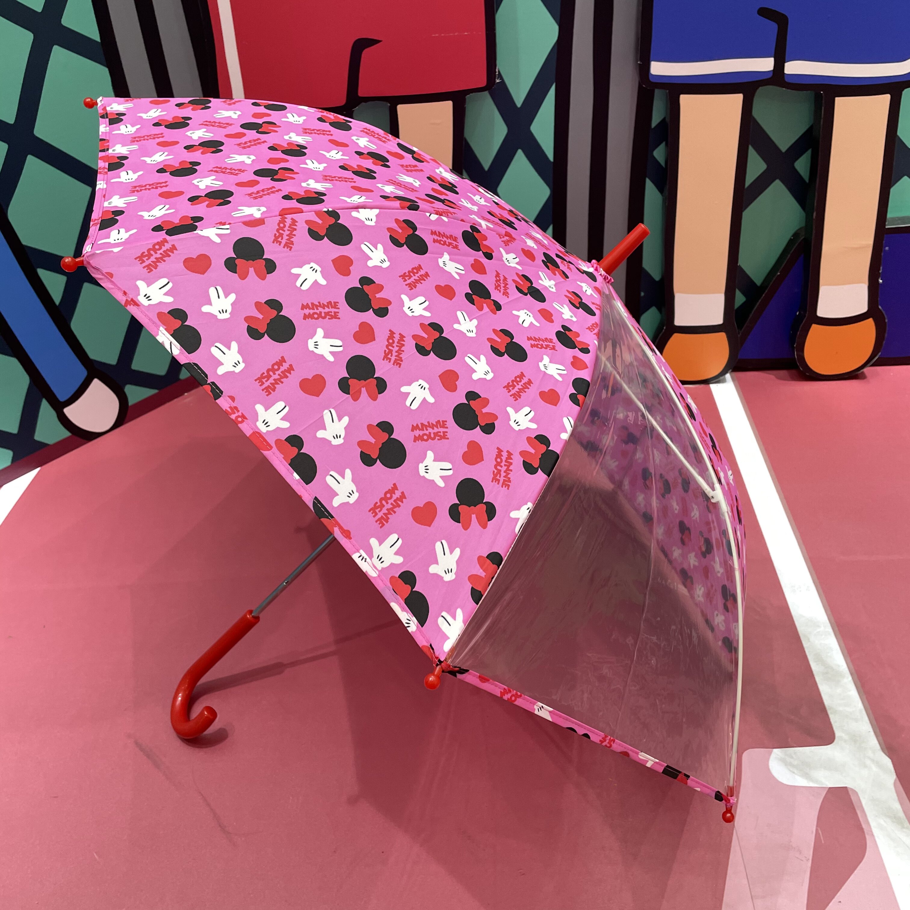 海淘同款!日本原单儿童雨伞粉色米奇米妮卡通图案幼儿园小学生