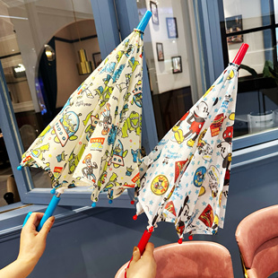 海淘同款!日本儿童雨伞米老鼠卡通图案透明可视男孩女孩小学生伞