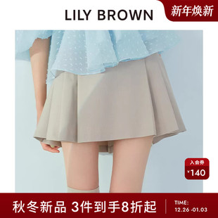 LWFP254178 高腰学院风简约百褶A字短裙裤 LILY BROWN2025秋冬新品