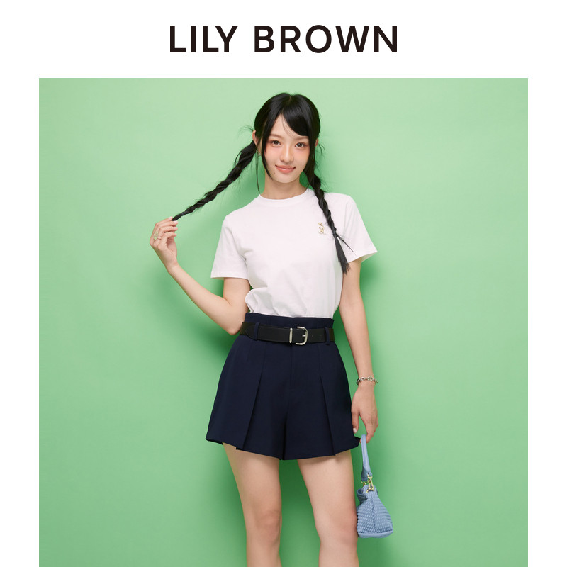 LILY BROWN春夏款 简约百搭高腰附腰带A字短裤LWFP251121,女装/女士精品,休闲裤,淘宝优惠券,粉丝福利购,淘宝优惠卷