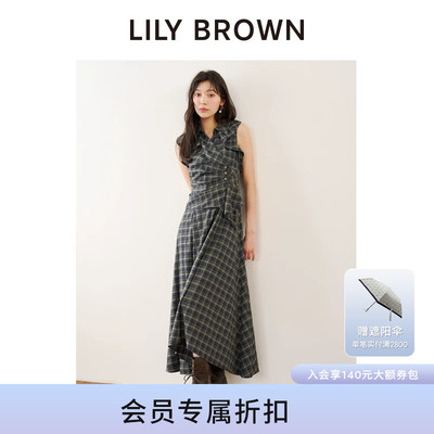 LILYBROWN收腰无袖荷叶边连衣裙