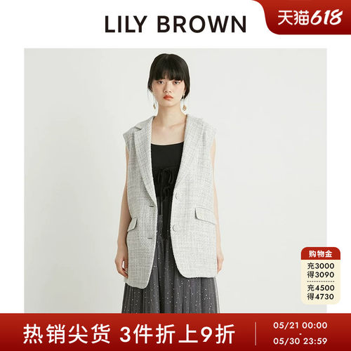 LILY BROWN春夏款 气质通勤拼接西装风无袖马甲LWFJ242114