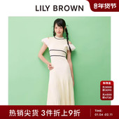 荷叶边袖 LILY BROWN春夏款 收腰百褶针织连衣裙LWNO251174