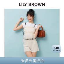 LILY BROWN2025春夏新品百搭高腰腰带纯色西装休闲短裤LWFP252090