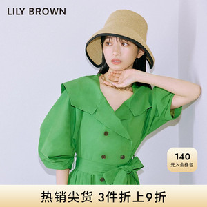 LILY BROWN春夏款 通勤双排扣大翻领风衣连衣裙LWFO231229