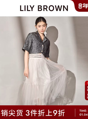 LILY BROWN春夏款 甜美微透高腰百搭纱裙半身裙LWFS242106