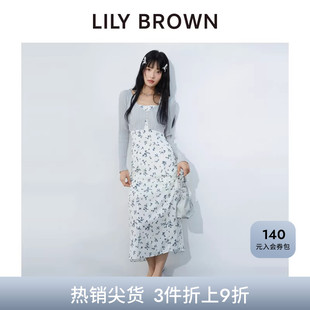 LILY BROWN春夏款 碎花雪纺吊带针织2件套连衣裙LWFO251046