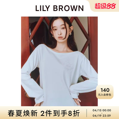 LILYBROWN刺绣圆领长袖T恤