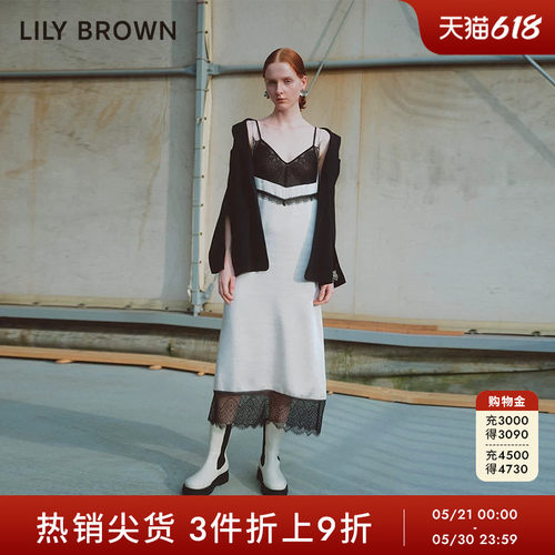 LilyBrown法式吊带蕾丝连衣裙