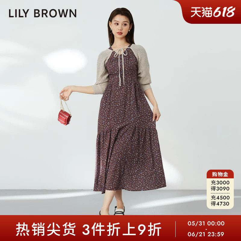 LILY BROWN秋冬款 简约纯色棉混纺披肩针织外套LWND234024