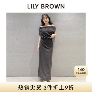 LILY BROWN秋冬款无袖露肩收腰腰带针织连衣裙LWNO254069