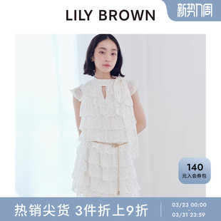 连衣裙LWFO254049 蝴蝶结系带荷叶边小飞袖 LILY BROWN秋冬款