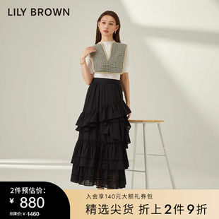 高腰公主风蛋糕裙花边半身裙LWFS232035 LILY BROWN春夏款