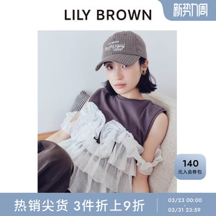 T恤上衣LWCT254211 木耳边薄纱拼接无袖 LILY BROWN秋冬款