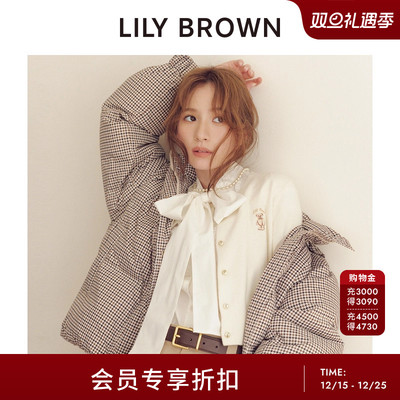 LILYBROWN蝴蝶结连帽羽绒服外套