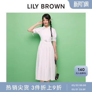 翻领衬衫 甜美泡泡袖 收腰连衣裙LWFO252002 BROWN春夏款 LILY