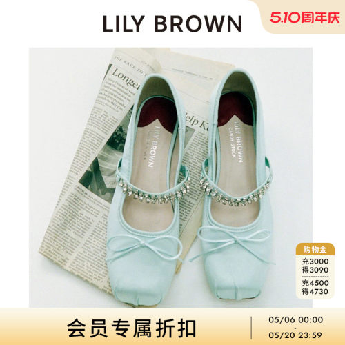LILYBROWN蝴蝶结一字带平底单