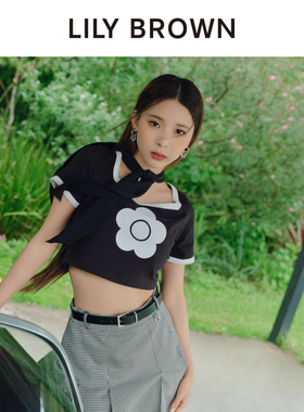 LILY BROWN秋冬款 MARY QUANT方领学院风短款T恤LWCT244123