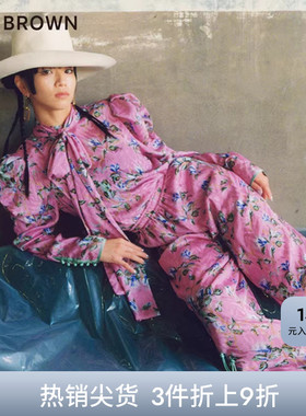 LILY BROWN秋冬款 丸山敬太蝴蝶结复古印花衬衫LWFB235030