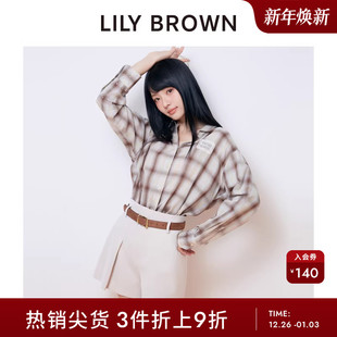 LWFB251810 CANDY棉质格纹翻领休闲衬衫 LILY BROWN春夏款