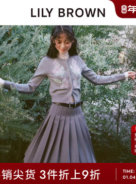 LILY BROWN春夏款学院风高腰附腰带百褶半身裙LWFS251145
