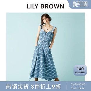 LILY 双肩带半拉链收腰牛仔连衣裙LWFO254202 BROWN秋冬款
