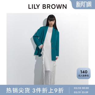 针织连衣裙LWNO245082 甜美荷叶边微透修身 LILY BROWN秋冬款