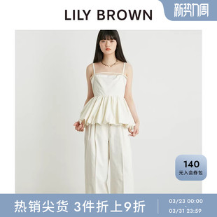 装 甜美优雅抽褶吊带两件套裤 LWFO242078 BROWN春夏款 LILY