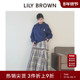 LILY BROWN春夏款 复古格纹高腰褶皱拼接半身裙LWFS251056