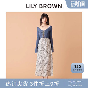 吊带连衣裙两件套LWFO254101 纯色针织开衫 LILY BROWN秋冬款